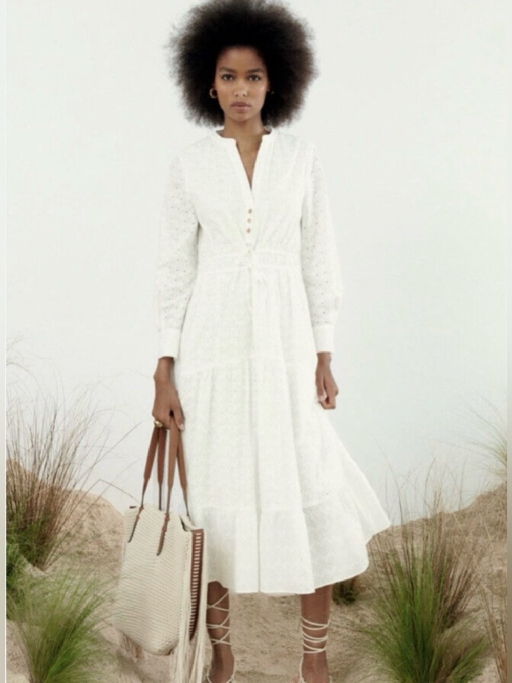 Zara Eyelet Midi Dress
